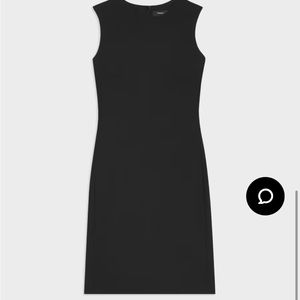 Theory Sleeveless Fitted Dress in Good Wool in Black